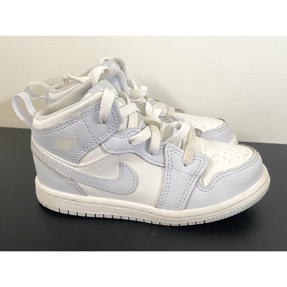 Nike Kids Air Jordan 1 Mid FD8782-400 White Blue Sneaker Shoes Size 9C